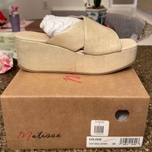 Matisse Gold wedges